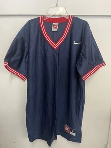Vintage Team Nike Sports Football Jersey Red White Blue Made In USA - Picture 1 of 6
