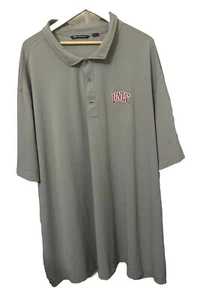 UNLV Rebels Men's 5XB Cutter & Buck Gray Embroidered Logo Long Sleeve Polo Shirt - Picture 1 of 12