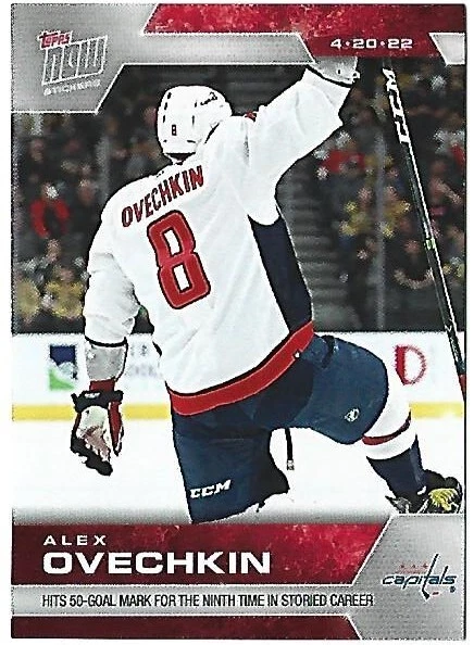 Alex Ovechkin 2021-22 Topps NOW Sticker #416 Capitals SP 1/306 50 goal season - Image 1 of 2