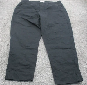 Country Road Pants Chinos Trousers Cropped 16 High Rise Stretch L23 Black - Picture 1 of 18