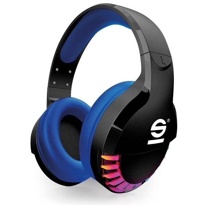 CELLY cuffie auricolari Speed Sparco Collection wireless circumaurali nere e blu