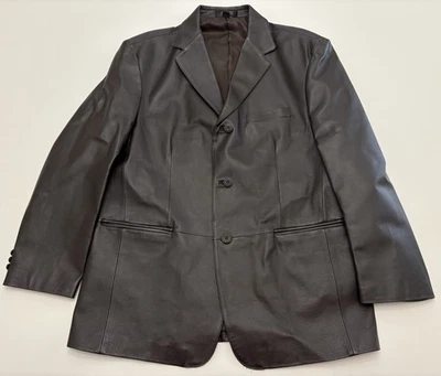 Chaqueta Blazer Para Hombre Stafford Marrón Cuero Genuino Talla Grande 240$ NUEVA CON ETIQUETAS DE COLECCIÓN Foto 1 de 4