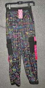 Neu mit Etikett Shein x Hello Kitty Cargo-Jogginghose mit Neon-Print Damengröße XS - Bild 1 von 7