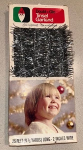 Vintage Double Glo Silber Girlande Weihnachtsbaum 25' x 2" Neu - Bild 1 von 2