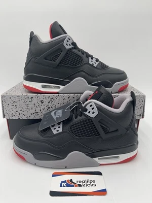 GS Talla 6Y - Nike Air Jordan Retro 4 Bred Reimaginado (FQ8213-006) ¡NUEVO! Foto 1 de 4
