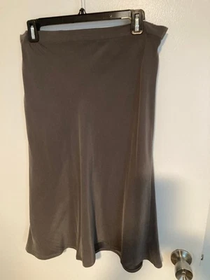 Eileen Fisher Gris 100% Seda Pull-on Hasta la Rodilla Falda Grande Foto 1 de 4