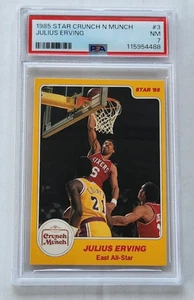 JULIUS ERVING - 1985 STAR CRUNCH N MUNCH - #3 - PSA 7 NM - - Picture 1 of 2
