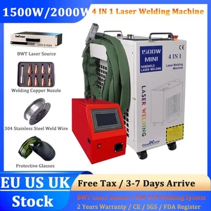 Máquina de corte de limpieza de soldadura láser de fibra portátil 1500 W 2000 W BWT 4 EN 1 - Imagen 1 de 19
