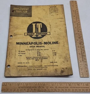 I&T SHOP SERVICE - MINNEAPOLIS-MOLINE SHOP MANUAL - Manual No MM-15 - #7852 - Picture 1 of 10