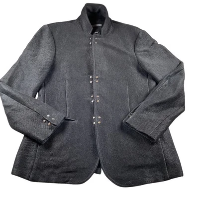 Chaqueta Blazer John Varvatos Para Hombres Negra con Cordón Talla 50 Hecha en Italia 66% Lino Foto 1 de 4