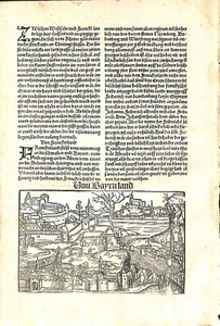 Antique map, Schonsperger/Schedel, 1496, Hessenland / Von Bayrnland - Picture 1 of 2