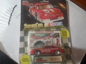 RACING CHAMPIONS, #15 MORGAN MOTORCRAFT COLLECTORS CARD AND DISPLAY STAND 1992 - Picture 1 of 2