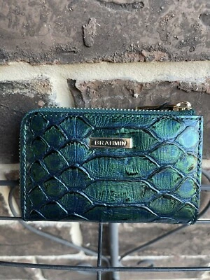 NUEVO CON ETIQUETAS $155 BRAHMIN Anita Evergreen Kalopsia Cartera de Cuero Pequeña Verde Foto 1 de 4