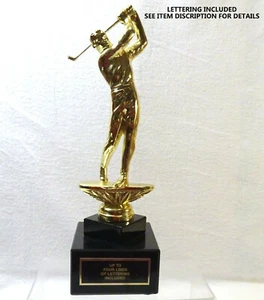 TROFEO DE GOLF DE METAL VINTAGE MÁRMOL NEGRO GOLFISTA MASCULINO PESADO APROX 4+ LB - Imagen 1 de 5