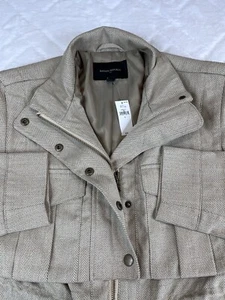 *Neu mit Etikett* Banana Republic Utility Jacke Damen (S) hellbraun Fischgrät Taschen Cinch - Bild 1 von 9