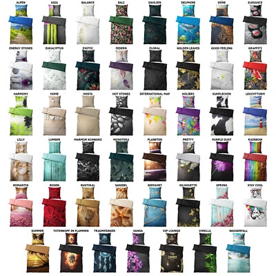 Bettwäsche 135 x 200 cm 100% Baumwolle Bettbezug mit Reißverschluss und Motiv - Bild 1 von 2