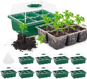 10 Set Seedling Trays Seed Starter Kit, 60 Large Cells Mini Propagator Plant Gro - Picture 1 of 12