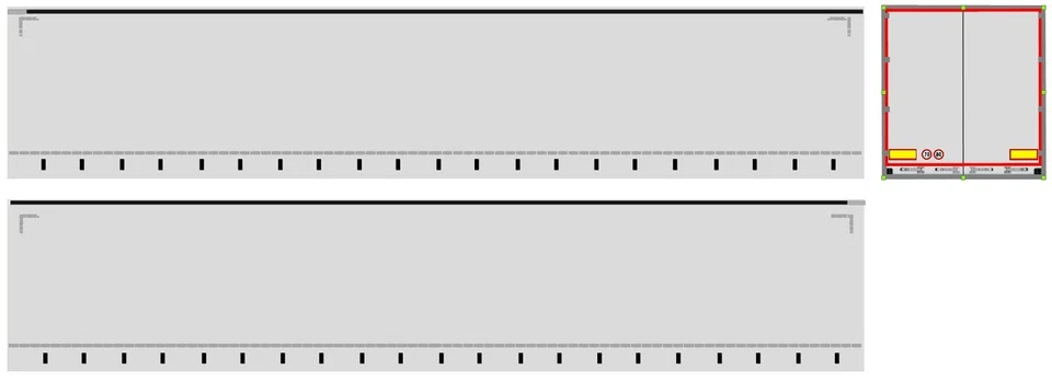 Grafica CENTINATO  GRIGIO chiar adesiva trasparente per semirimorchi Herpa 1/87. - Immagine 1 di 1
