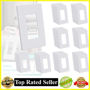 Screwless Wall Plates 40Pck Decor Light Switch Covers 1 Gang Outlet Switch Plate - Picture 1 of 8