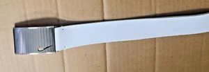 #NEW# Nike genuine Leather belt w/steel buckle - White - size: Small - Picture 1 of 5