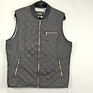 BANANA REPUBLIC Vest Mens Large Regular Black Puffer Outdoor Preppy Full Zip - Picture 1 of 10