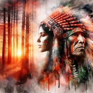 NATIVE AMERICAN INDIAN (10) CROSS STITCH PATTERN - Picture 1 of 2