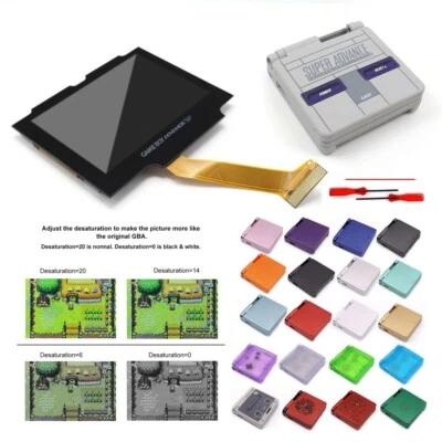 Gameboy Advance SP V5 IPS Laminated LCD Kits 720x480 No Need Cut Shell SOLDER - Image 1 of 4
