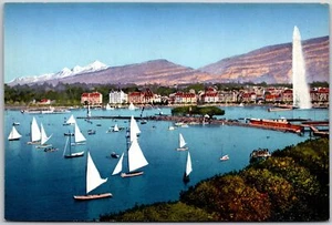 Postal de Geneve Un Jour De Regates La Rade Et Le Mont-Blanc Suiza - Imagen 1 de 2