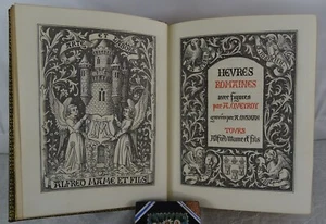 1885- Book of Hours Roman Catholic Missal Antique Bible Art Fine Binding - Imagen 1 de 24