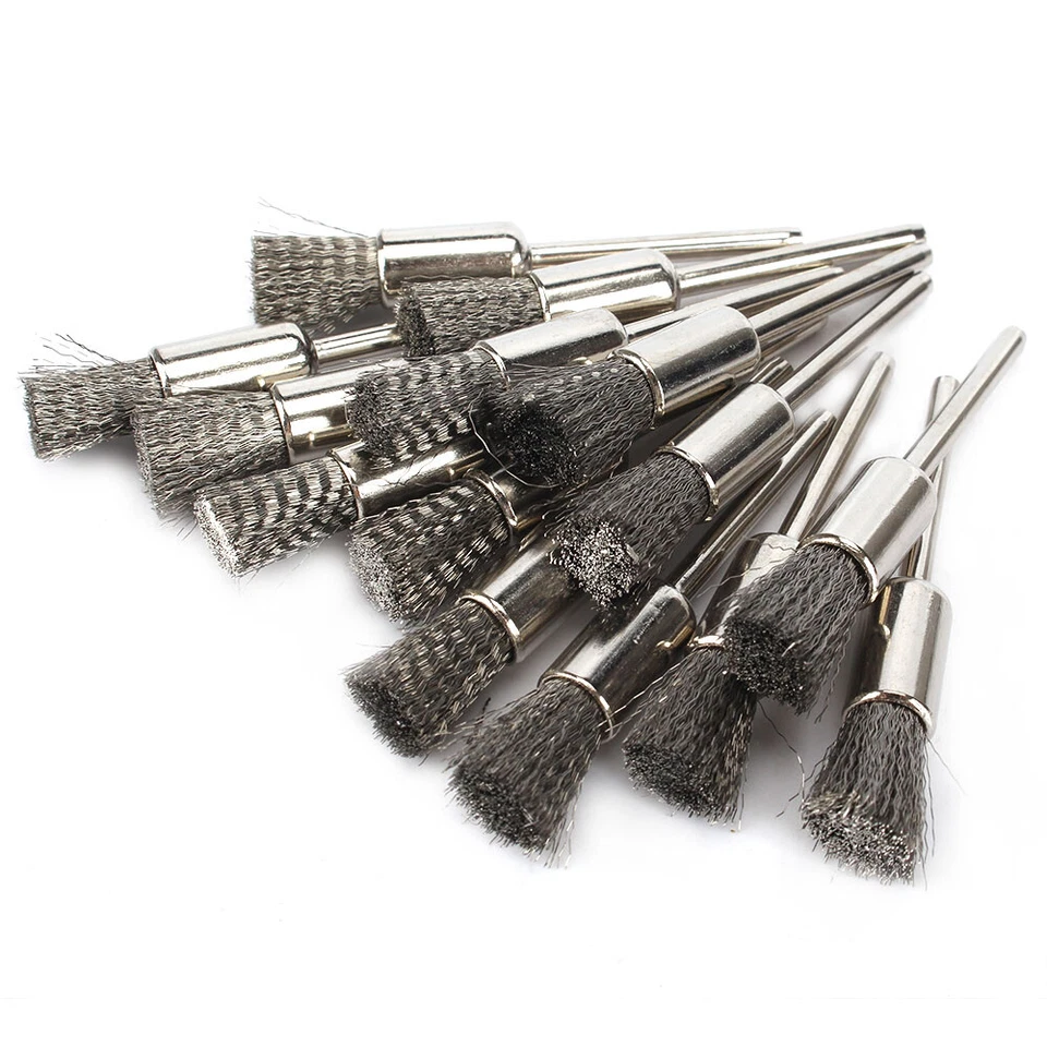 10x8mm Stainless Steel Wire Brush Die Grinder Power Rotary Drill Tool 1/8" Shank - Image 1 of 4