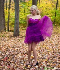 Speechless Purple Homecoming Formal Strapless Sequin Dress Size 3 - Picture 1 of 5