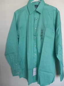 Arrow  Fit Men's no iron Long Sleeve Button Down Shirt, Kelly Green 16 34-35 NEW - Picture 1 of 5