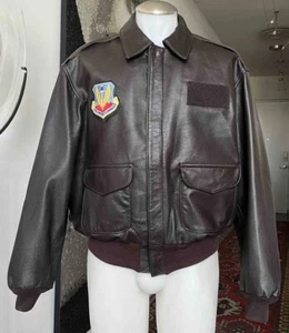 AVIREX TYPE A-2 AUTHENTIC VINTAGE LEATHER FLIGHT JACKET MEN SZ 44 L - Picture 1 of 6