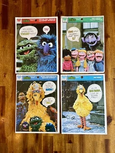 Vintage Lot of 4 Whitman Sesame Street Frame Tray Puzzle Oscar Big Bird 1976-77 - Picture 1 of 5