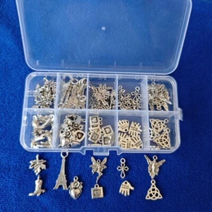100 Stck. Antik Silber Metall Gemischte Posten Charms für Schmuckherstellung - Bild 1 von 7