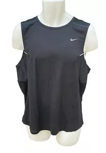 New NIKE Mens DriFit Reflective Running Gym Fitness Top Shirt Vest Black M - Picture 1 of 2