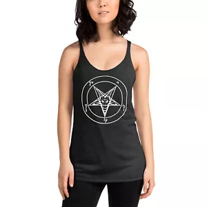 Weißes Sigil of Baphomet okkultes Symbol Damen Racerback Tank Top Shirt - Bild 1 von 13