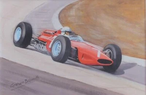 Impresión artística de coche de carreras John Surtees Ferrari 312 Grand Prix - Imagen 1 de 1
