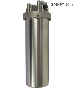1 Stück 304 Edelstahl Schwerlast Filtergehäuse für 10"L Kartuschen 3/4"NPT - Bild 1 von 10