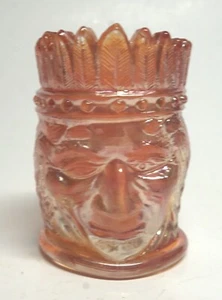 VTG St Clair Iridescent Carnival Glass Native American Indian Toothpick Holder - Picture 1 of 5