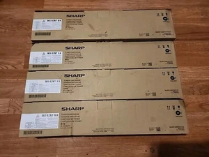 Lot Of 4 Sharp MX-62NT KCMY OEM Black,Cyan.Yellow,Magenta Toner Cartridges - Picture 1 of 1