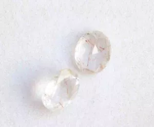 Natural Golden Needle Rutilated Quartz Oval Cut Pair Loose Gemstone 4.60 ct - Picture 1 of 2