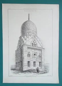 CAIRO Egypt Turbah of Sultan Martesseb Mausoleum - 1851 Litho Print - Picture 1 of 1
