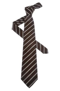 Cravatta Les Copains Marrone scuro 70% Seta 29% Cotone 1% Nylon - Picture 1 of 2