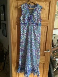 Vintage Nylon Damen langes doppellagiges Nachthemd/Nachthemd Brustweite 38 - Bild 1 von 3