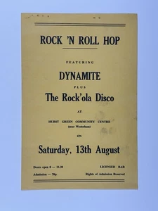 Dynamite Flyer The Rock'ola Disco Hurst Green Community Centre Circa 1970s - Picture 1 of 12