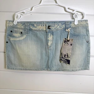 Y2K LEI Ashley Trouble Micro Mini Jeansrock Junior 15 blau Denim Acid Wash - Bild 1 von 10