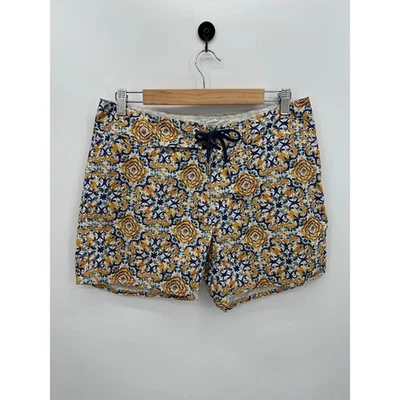 Pantalones Cortos Sauvage Board Hombres Talla 30 Amarillo Azul Floral Nadar Playa Vaca 5" Entrepierna Foto 1 de 4