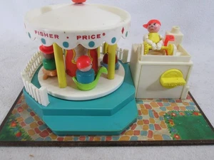 Vintage 1972 Fisher Price musical Merry Go Round #111 with Little People (works) - Picture 1 of 8