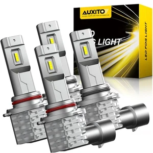 9005 9006 LED Headlights Bulbs 10000K High Low Beam Kit Combo Super White Bright - Picture 1 of 9